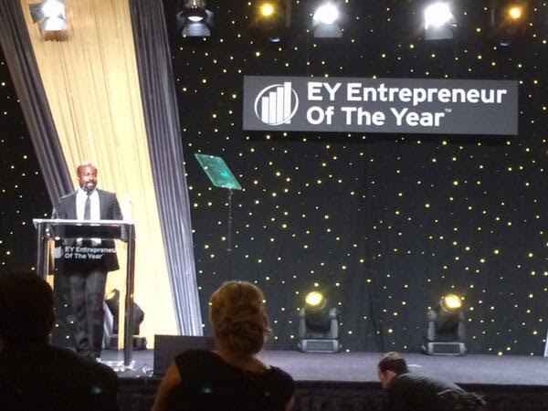 Kwame Kuadey speaking on the EY Entrepreneur of the Year stage